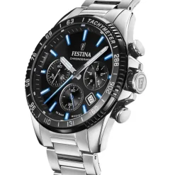 Festina Herrenuhr Timeless Chronograph Armbanduhr Edelstahl silber UF20560/5