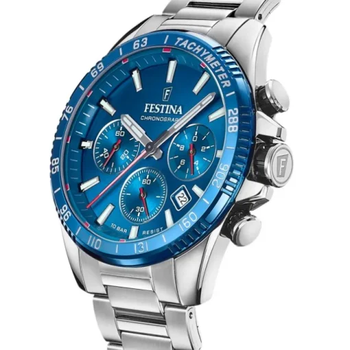 Festina Herrenuhr Timeless Chronograph Armbanduhr Edelstahl silber UF20560/3