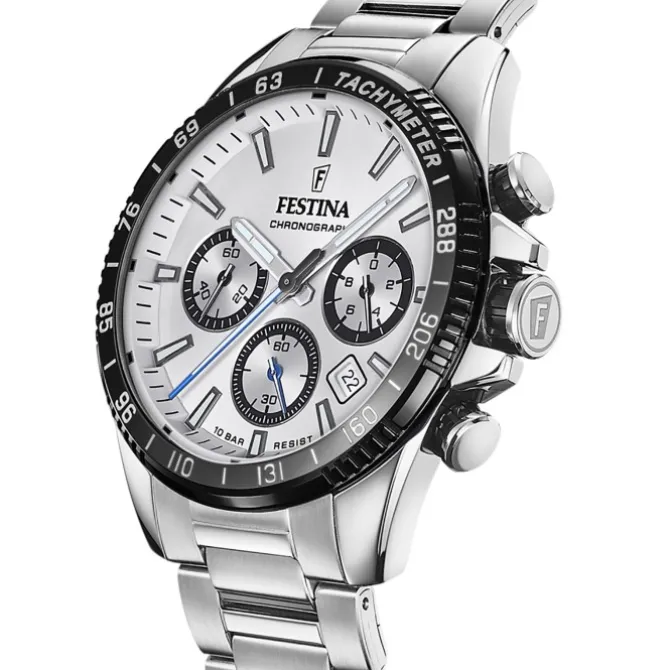 Festina Herrenuhr Timeless Chronograph Armbanduhr Edelstahl silber UF20560/1