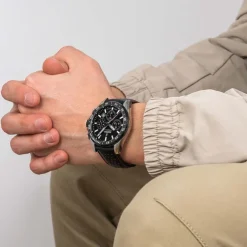 Festina Herrenuhr Timeless Chronograph Armbanduhr Leder schwarz UF20561/4