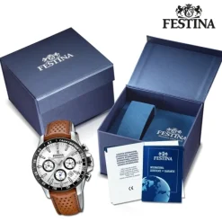 Festina Herrenuhr Timeless Chronograph F20561/1 Armbanduhr Leder braun UF20561/1