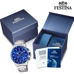 Festina Herrenuhr Timeless Chronograph Armbanduhr Edelstahl silber UF20560/3