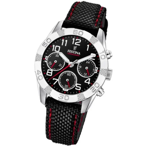 Festina Kinder Armbanduhr Junior Collection F20346/3 Leder/PU schwarz UF20346/3