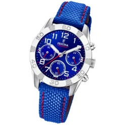 Festina Kinder Armbanduhr Junior Collection F20346/2 Leder/PU blau UF20346/2
