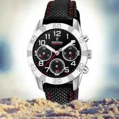 Festina Kinder Armbanduhr Junior Collection F20346/3 Leder/PU schwarz UF20346/3