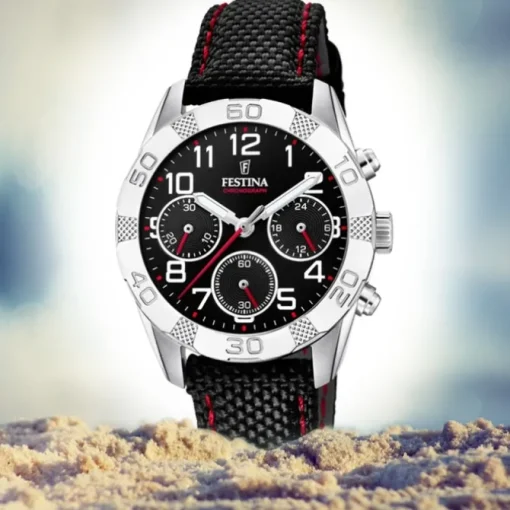 Festina Kinder Armbanduhr Junior Collection F20346/3 Leder/PU schwarz UF20346/3