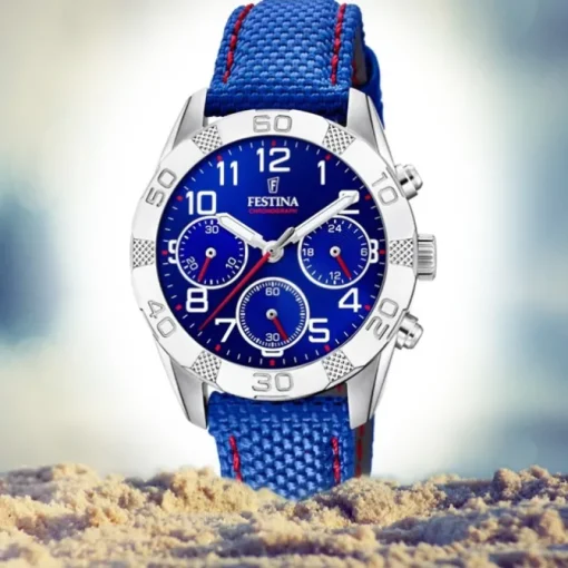 Festina Kinder Armbanduhr Junior Collection F20346/2 Leder/PU blau UF20346/2