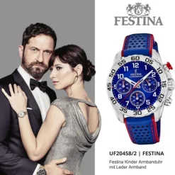 Festina Kinder Armbanduhr Junior Collection F20458/2 Quarz Leder blau UF20458/2