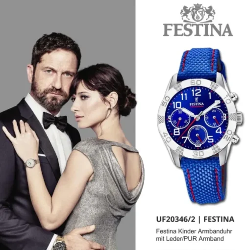 Festina Kinder Armbanduhr Junior Collection F20346/2 Leder/PU blau UF20346/2