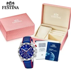 Festina Kinder Armbanduhr Junior Collection F20458/2 Quarz Leder blau UF20458/2