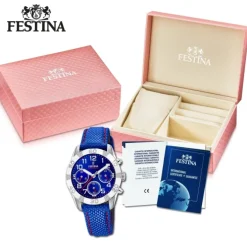 Festina Kinder Armbanduhr Junior Collection F20346/2 Leder/PU blau UF20346/2