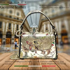 Florence Biene Damen Echtledertasche farbig gold metallic OTF832ZF