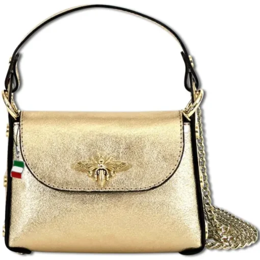 Florence Biene Damen Handtasche Echtleder gold metallic OTF817Z