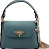 Florence Biene Damen Handtasche Echtleder jeansblau OTF817M
