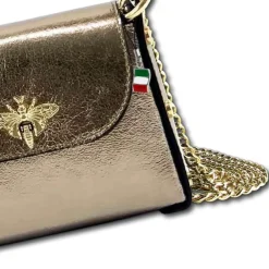 Florence Biene Damen Handtasche Echtleder bronze metallic OTF831N3