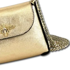 Florence Biene Damen Handtasche Echtleder gold metallic OTF817Z
