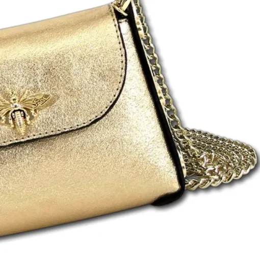 Florence Biene Damen Handtasche Echtleder gold metallic OTF817Z