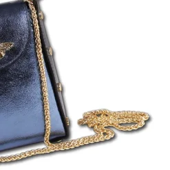 Florence Biene Damen Handtasche Echtleder blau metallic OTM802M