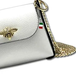 Florence Biene Damen Handtasche Echtleder weiß OTF817W