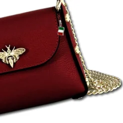 Florence Biene Damen Handtasche Echtleder dunkelrot OTF817D