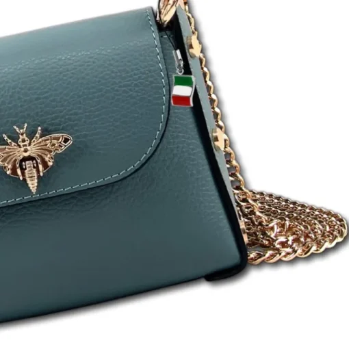 Florence Biene Damen Handtasche Echtleder jeansblau OTF817M