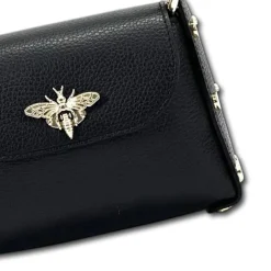 Florence Biene Damen Handtasche Echtleder schwarz OTF817S