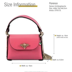 Florence Biene Damen Handtasche Echtleder coralle OTF817E