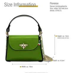 Florence Biene Damen Handtasche Echtleder grün OTF817L