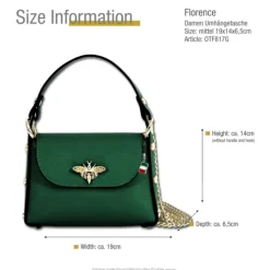 Florence Biene Damen Handtasche Echtleder grün OTF817G