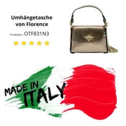 Florence Biene Damen Handtasche Echtleder bronze metallic OTF831N3