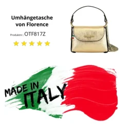 Florence Biene Damen Handtasche Echtleder gold metallic OTF817Z