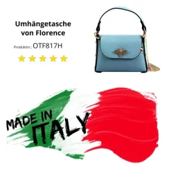 Florence Biene Damen Handtasche Echtleder hellblau OTF817H