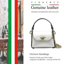 Florence Biene Damen Handtasche Echtleder weiß OTF817W