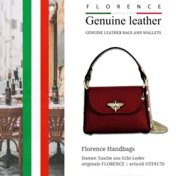 Florence Biene Damen Handtasche Echtleder dunkelrot OTF817D