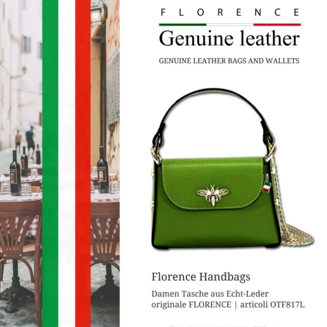 Florence Biene Damen Handtasche Echtleder grün OTF817L
