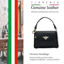Florence Biene Damen Handtasche Echtleder schwarz OTF817S