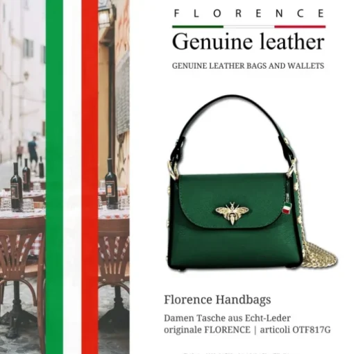 Florence Biene Damen Handtasche Echtleder grün OTF817G
