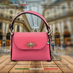 Florence Biene Damen Handtasche Echtleder coralle OTF817E
