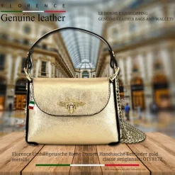 Florence Biene Damen Handtasche Echtleder gold metallic OTF817Z