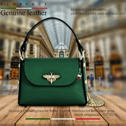 Florence Biene Damen Handtasche Echtleder grün OTF817G