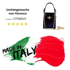 Florence Biene Damen Tasche Echtleder lila metallic OTM802V