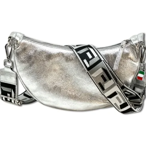 Florence Citytasche Echtleder Damen silber metallic OTF823J