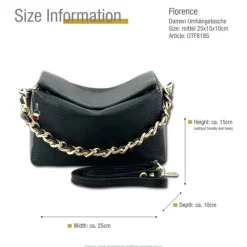 Florence Citytasche Echtleder Damen schwarz OTF818S