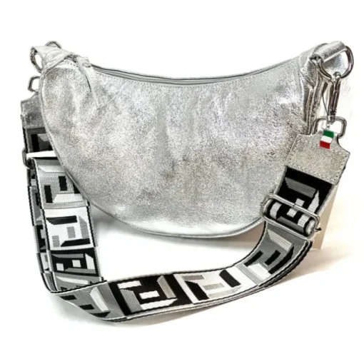 Florence Citytasche Echtleder Damen silber metallic OTF823J