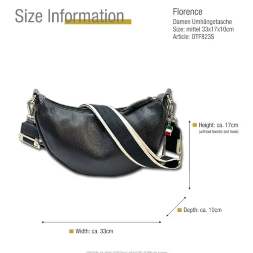 Florence Citytasche Echtleder Damen schwarz OTF823S
