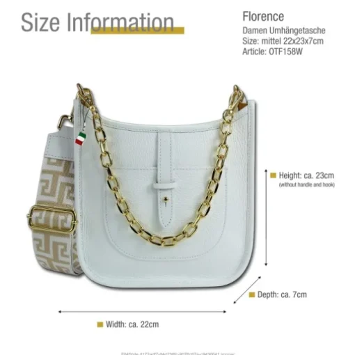 Florence Citytasche Echtleder Damen weiß OTF158W