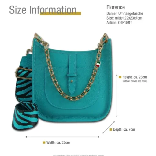 Florence Citytasche Echtleder Damen türkis OTF158T