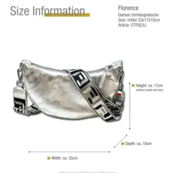 Florence Citytasche Echtleder Damen silber metallic OTF823J
