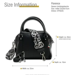 Florence Citytasche Echtleder Damen schwarz OTF822S
