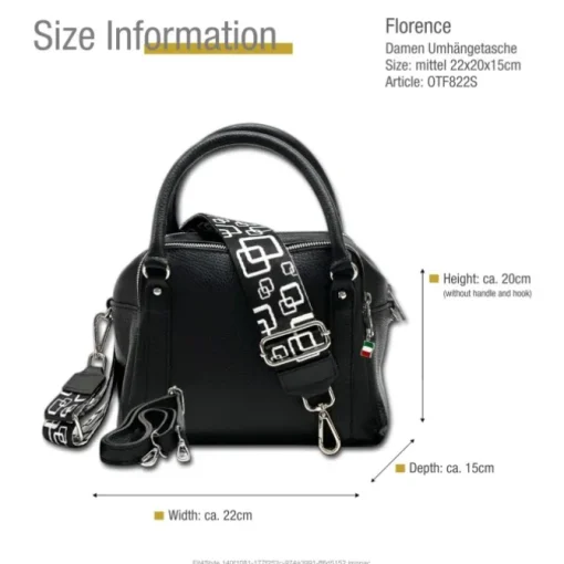 Florence Citytasche Echtleder Damen schwarz OTF822S